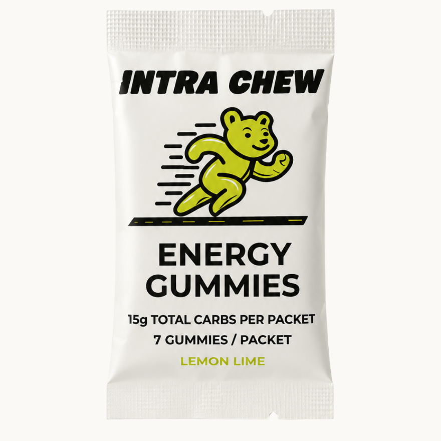 Intra Chew Energy Gummies made for marathon training and race day.